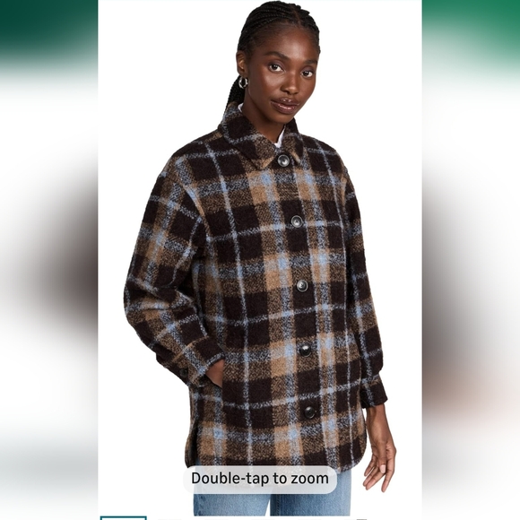 NWT Madewell Women's Belrose Shirt-Jacket in Cassel Plaid Sz LP $268
